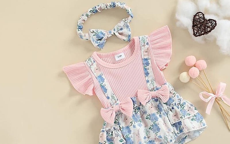 Socutebabe baby girl easter outfit and cute headband