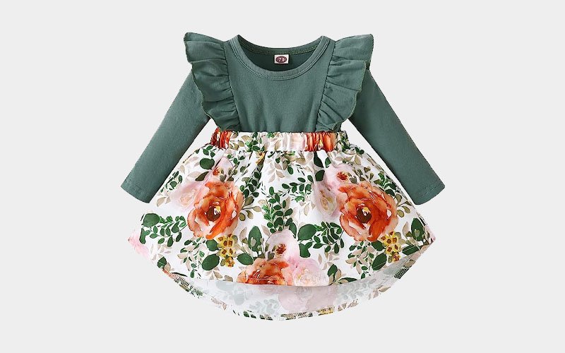 Long sleeve flower girl newborn easter outfit for girls
