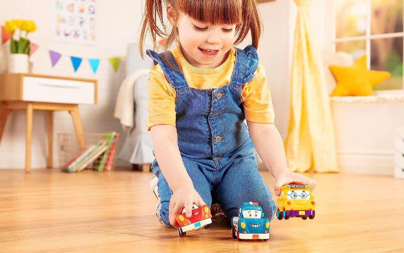 Mini pull-back car set for toddlers