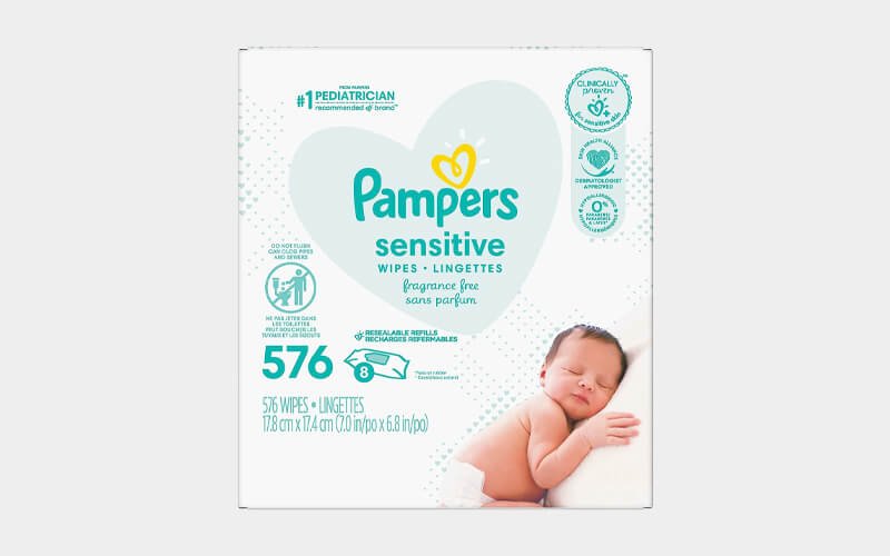 Pampers baby wipes clinically proven for sensitive skin