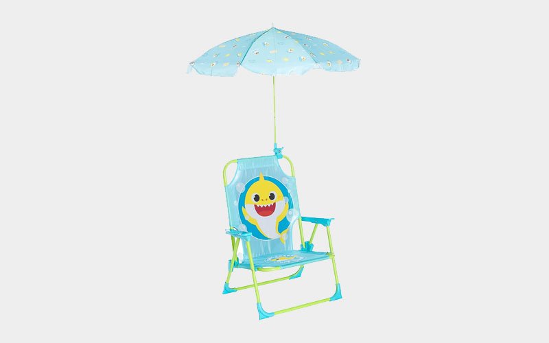 Baby shark kids outdoor baby beach chair with umbrella